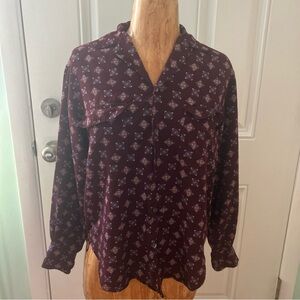 Ralph Lauren Blue Label Burgundy Patterned Button Down Shirt